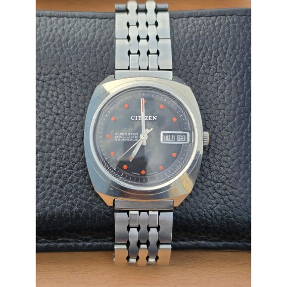 Vintage Citizen Seven Star Deluxe Automatic Watch 23 Jewels Day Date JDM 70s main image 9
